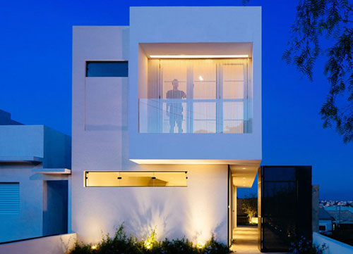 Thiết kế nhà phố đẹp với thiết kế màu trắng đơn giản hiện đại