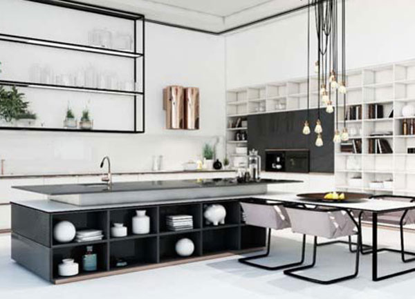 Thiết kế nội thất không gian bếp nhỏ hiện đại tối giản mới lạ