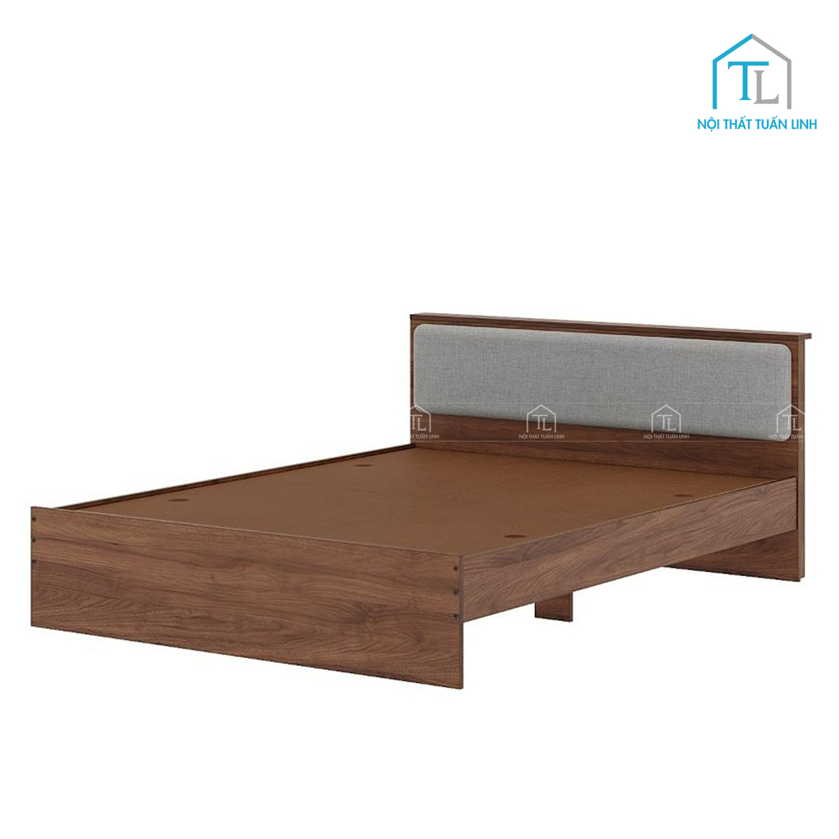 Giường ngủ gỗ công nghiệp bọc nệm đầu giường phong cách hiện đại