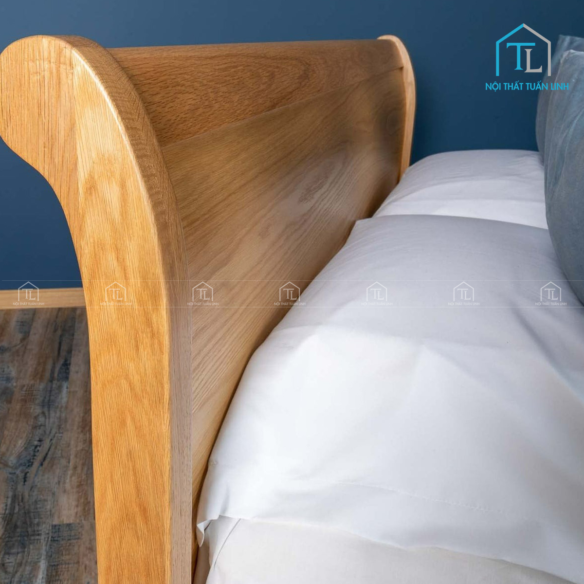 Giường ngủ gỗ sồi tự nhiên có ngăn kéo lưu trữ cao cấp