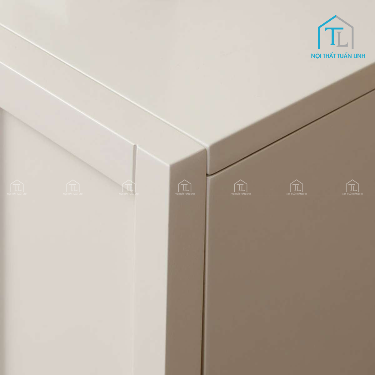 Tủ đầu giường MDF sơn màu be phong cách hiện đại