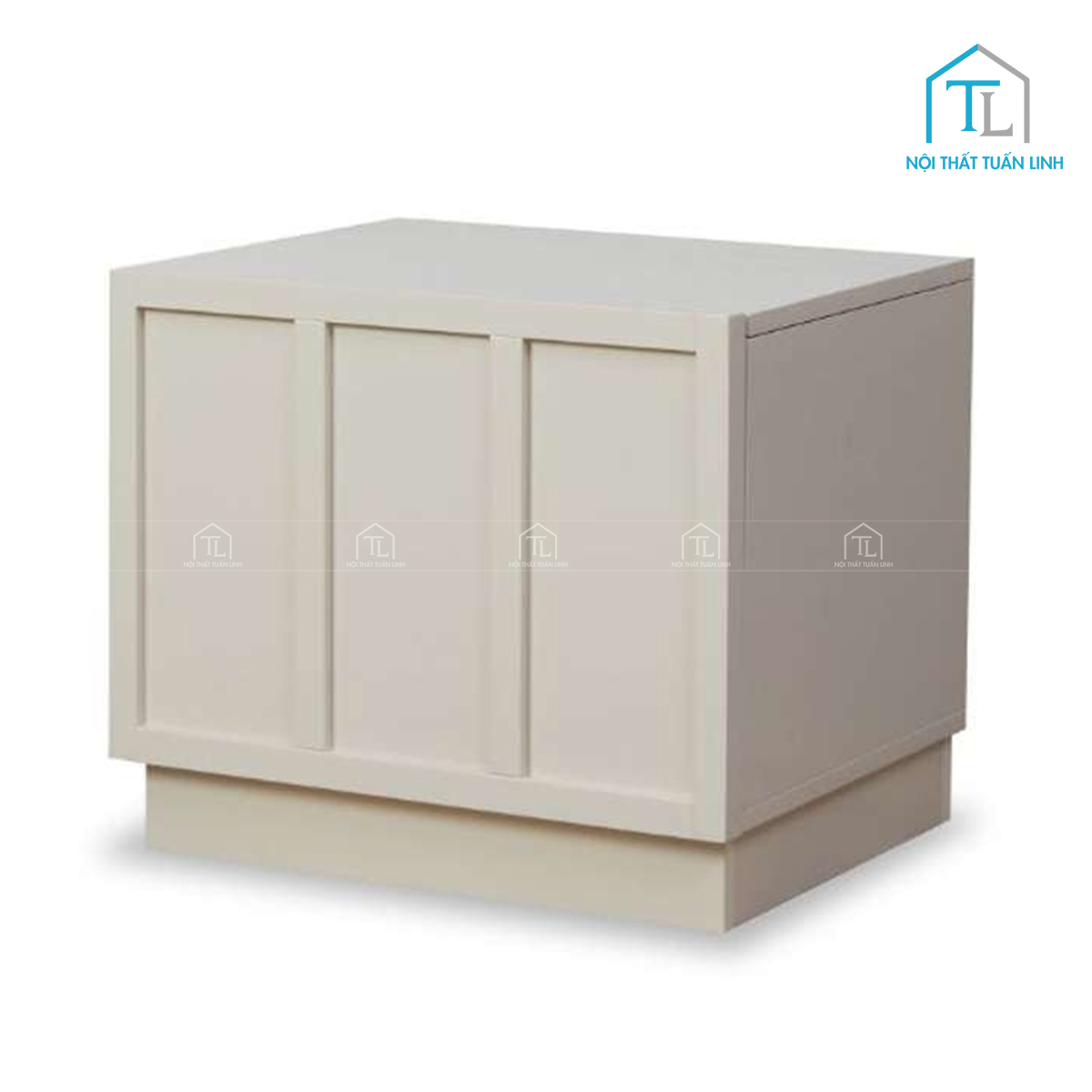 Tủ đầu giường MDF sơn màu be phong cách hiện đại