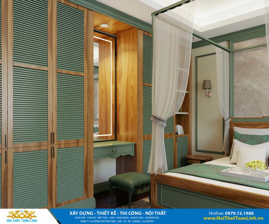 Không gian phòng ngủ tân cổ điển lãng mạn, đẳng cấp