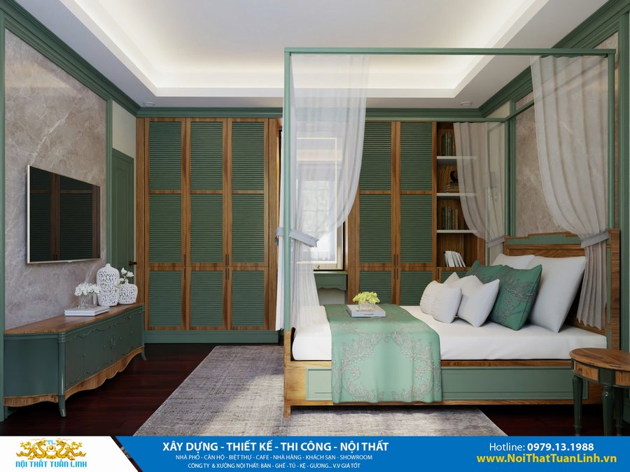 Thi công nội thất phòng ngủ cổ điển chất lượng cao