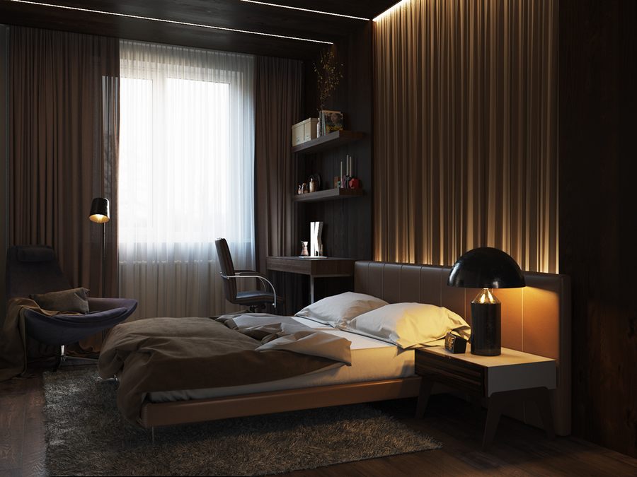 Ý tưởng thiết kế phòng ngủ đẹp lãng mạng tông màu nâu 1