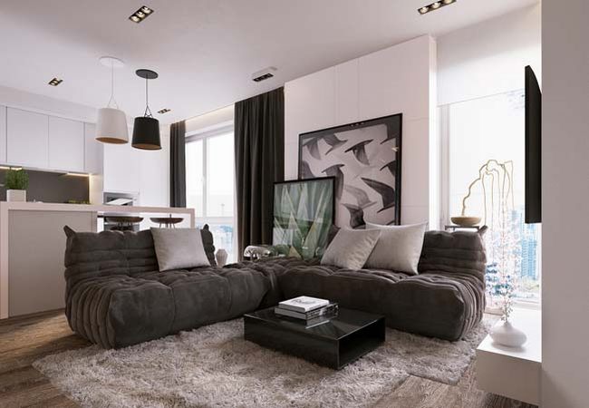 Ý tưởng thiết kế phòng khách đẹp dành cho căn hộ chung cư 4