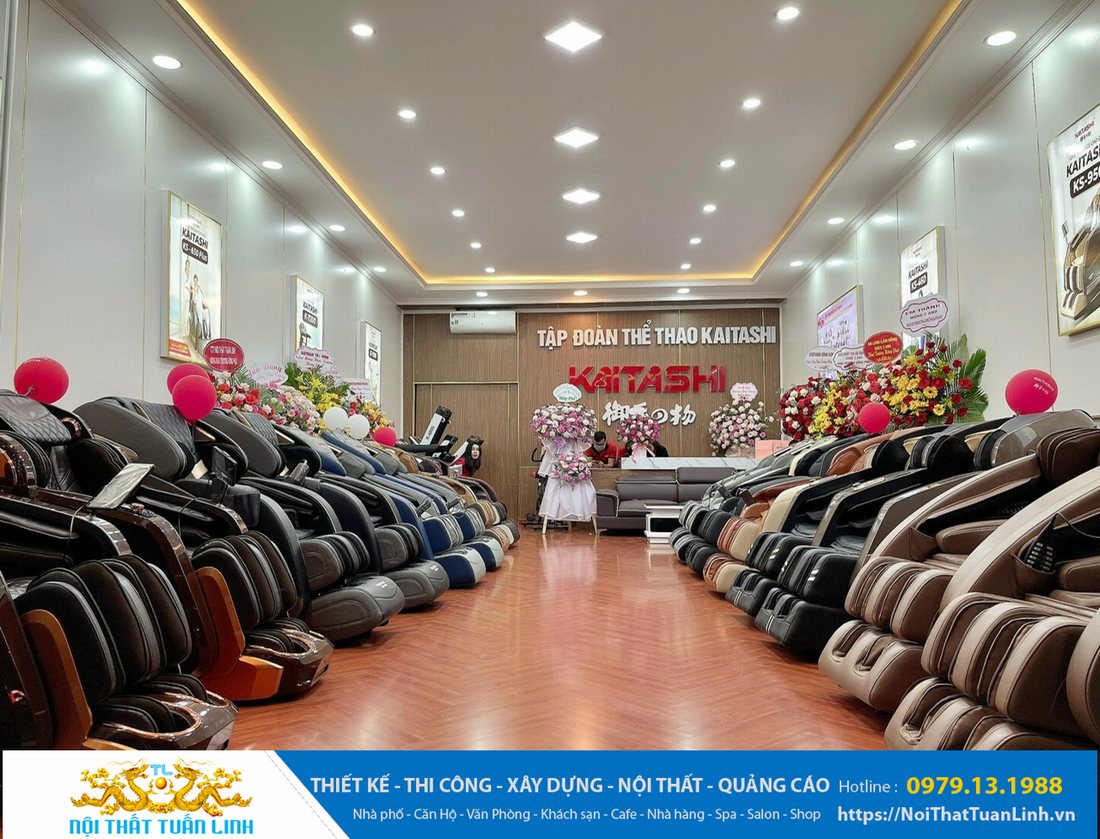 Thiết kế thi công showroom thể thao ghế Massage Kaitashi Bình Phước