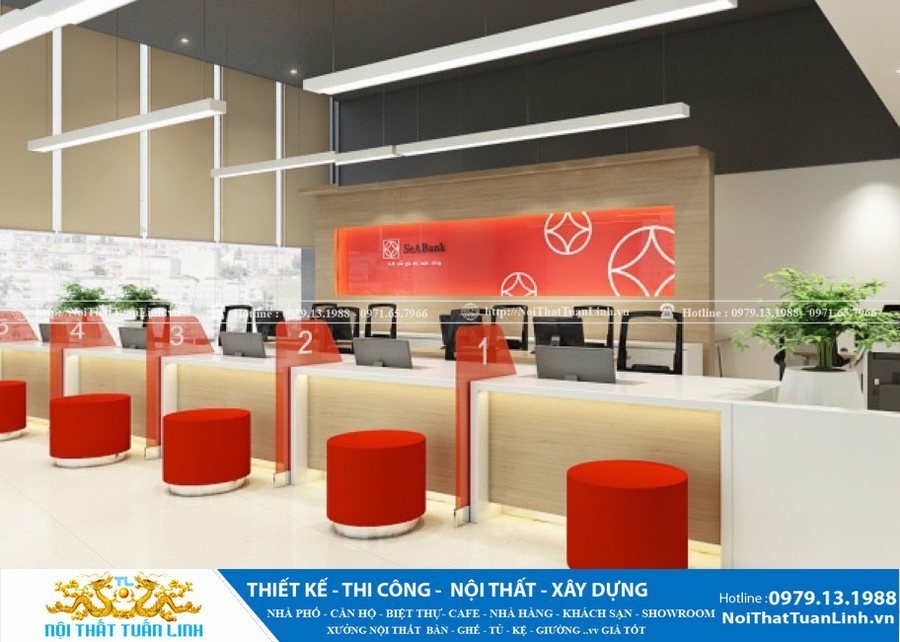 Thiết kế thi công nội thất văn phòng ngân hàng tại Bình Dương TPHCM Đồng Nai 5