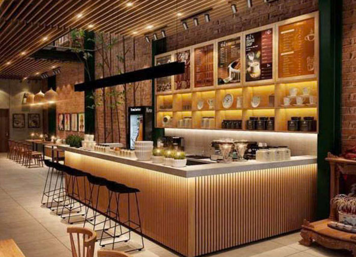 Thiết kế nội thất quán cafe  Phong cách công nghiệp kết hợp ánh sáng nghệ thuật