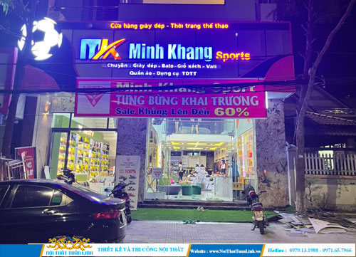 Thiết kế thi công bảng hiệu mica Bình Dương shop thời trang Minh Khang