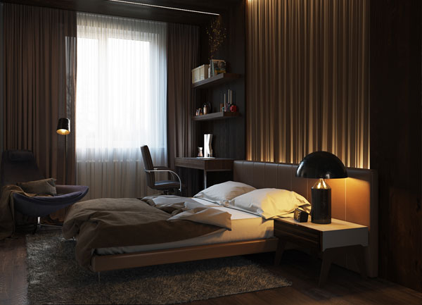 Ý tưởng thiết kế phòng ngủ đẹp lãng mạng tông màu nâu