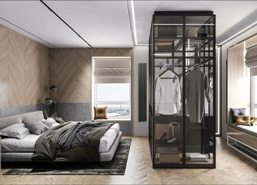 Thiết kế nội thất ,phòng ngủ master 40m2, được chia nhiều không gian tiện ích