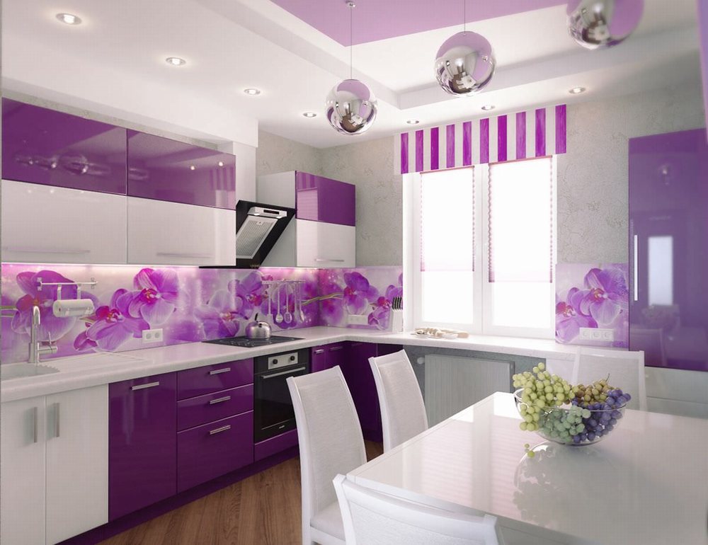 Thiết kế nhà bếp đẹp với sắc tím 2