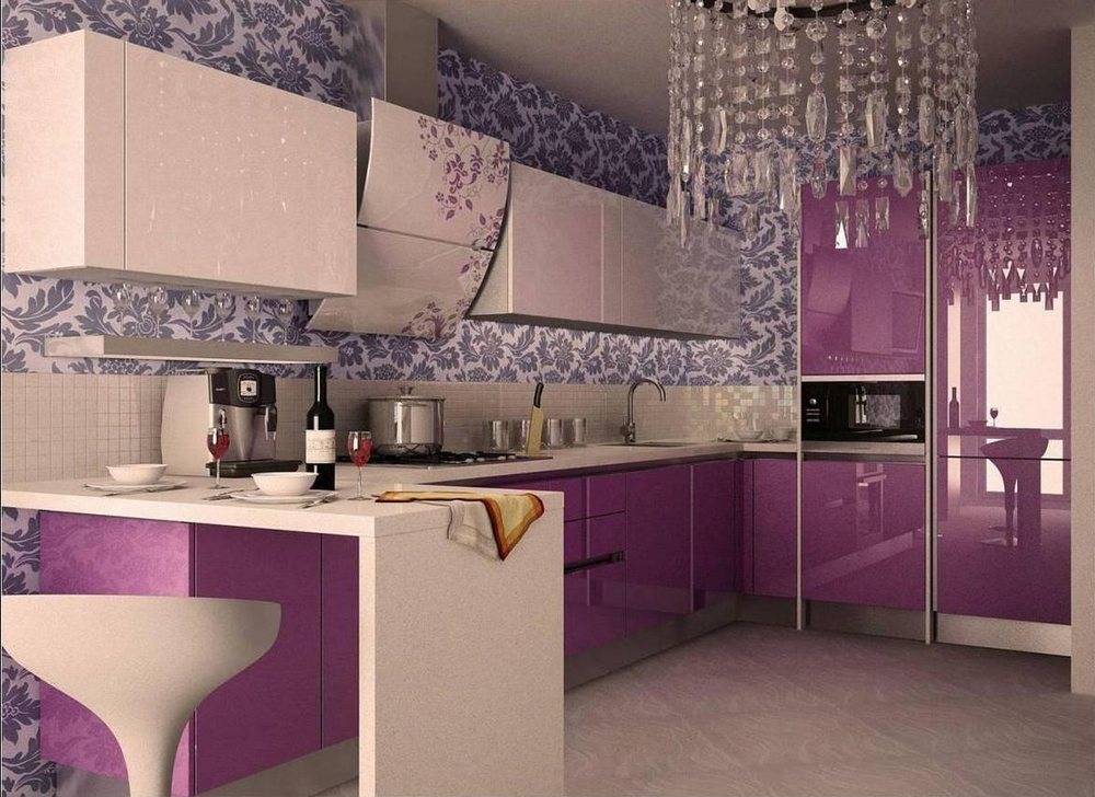 Thiết kế nhà bếp đẹp với sắc tím 4