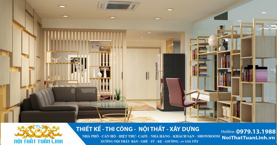 Báo giá thiết kế nội thất phòng khách căn hộ đơn giản tinh tế 2