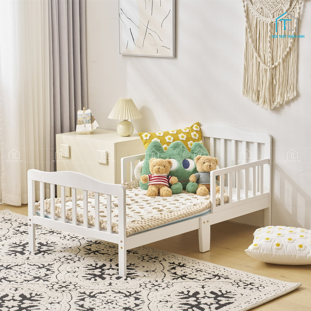 Giường ngủ trẻ em gỗ công nghiệp thiết kế đơn giản, giá tốt và bền đẹp