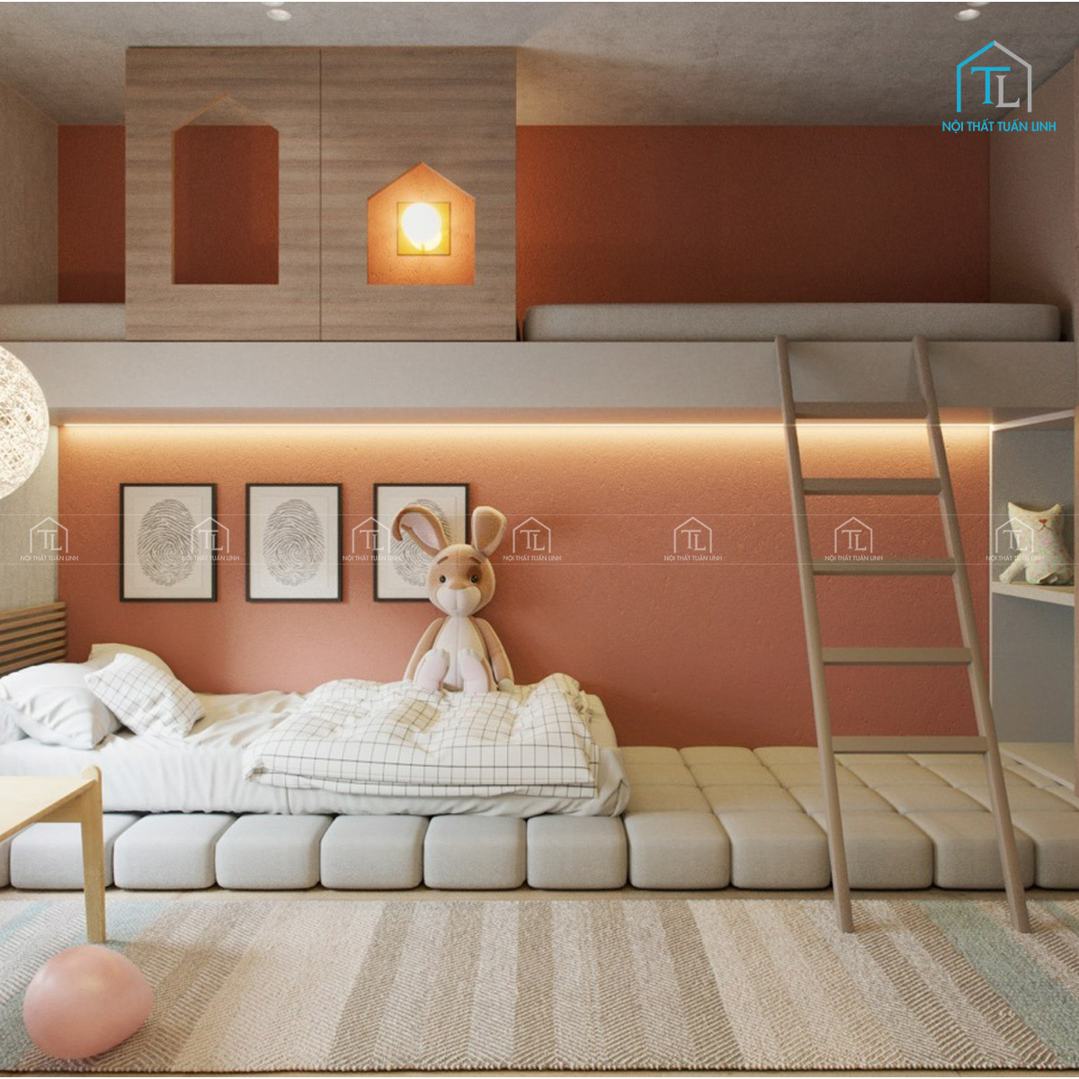Combo phòng ngủ trẻ em phong cách ấm áp, tiện nghi và an toàn cho bé