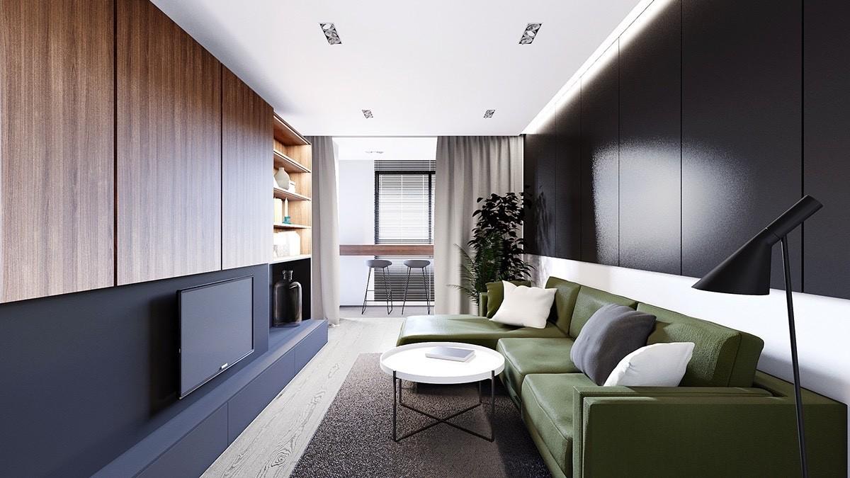 Phòng khách - NTK đã sử dụng sofa dáng chữ L ôm sát diện tích căn phòng vừa hợp nhãn vừa đảm bảo công năng 1
