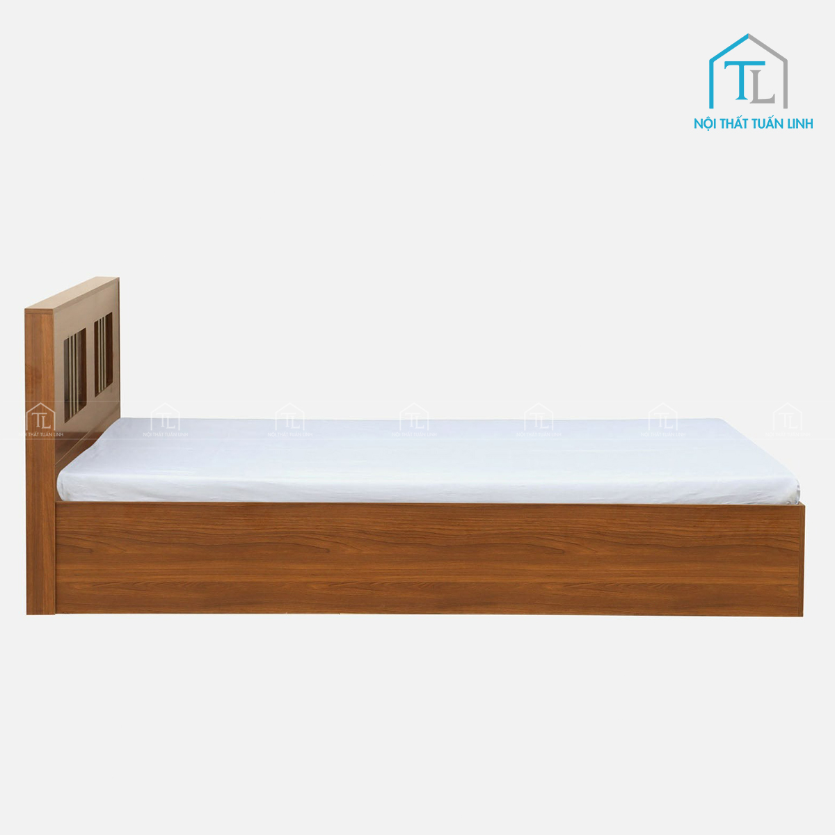 Giường ngủ gỗ công nghiệp vân gỗ sồi thiết kế hiện đại