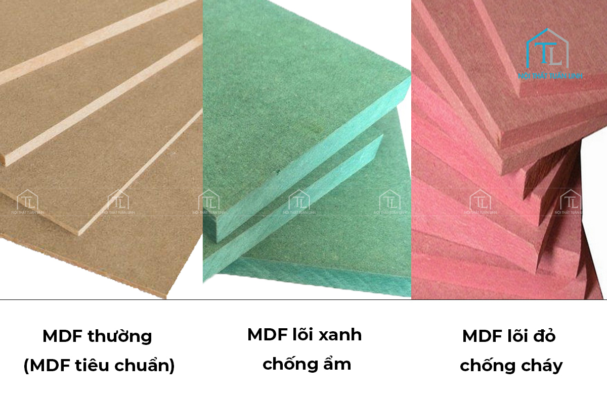 Phân biệt MDF thường, lõi xanh và lõi đỏ