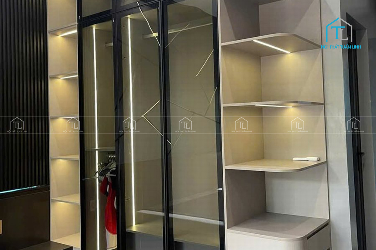Sản xuất – Thiết kế – Thi công tủ quần áo hệ kệ đa năng phòng ngủ