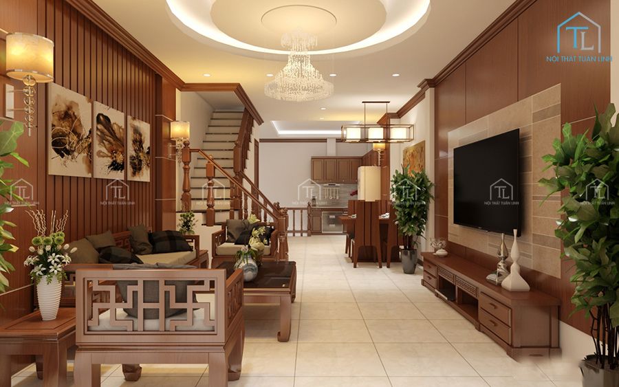 Nội thất nhà phố gỗ cao cấp