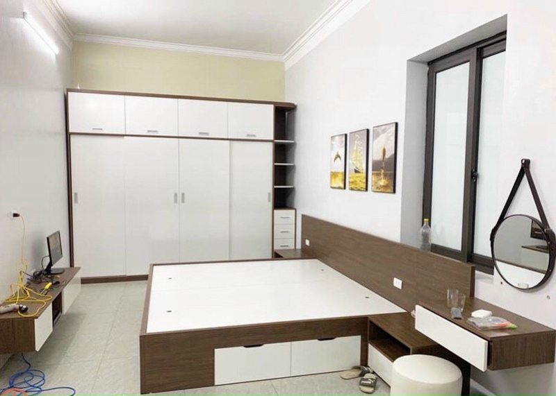 Combo giường và tủ quần áo, kệ tivi gỗ công nghiệp giá rẻ 1