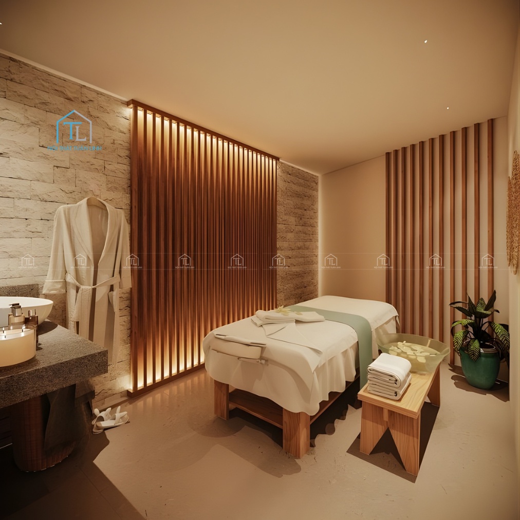 Nội thất spa phong cách tối giản giúp không gian rộng rãi