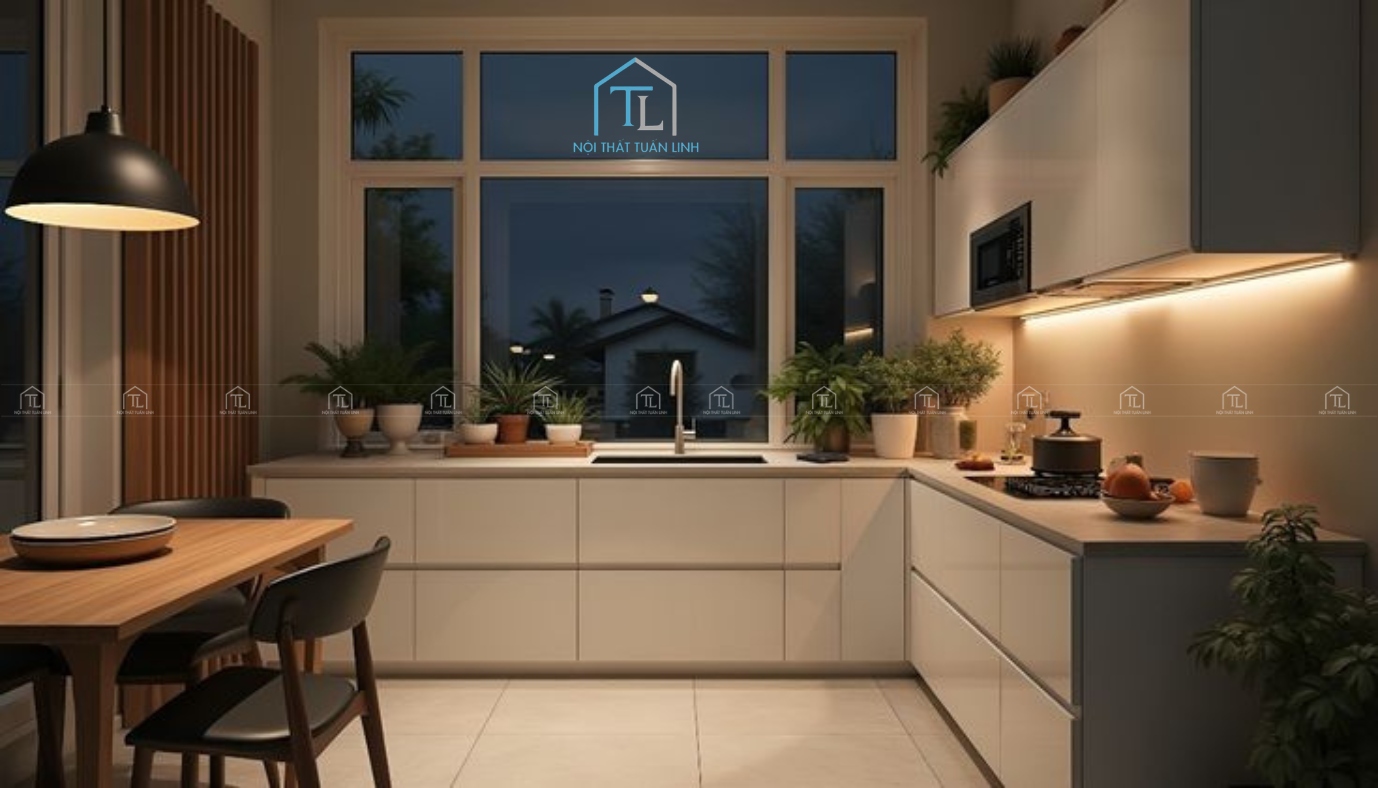 Thiết kế nội thất phòng bếp hiện đại tiện nghi