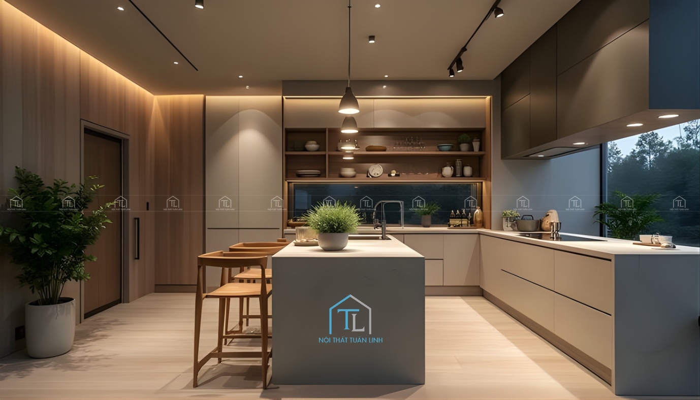 Thiết kế nội thất phòng bếp hiện đại tiện nghi