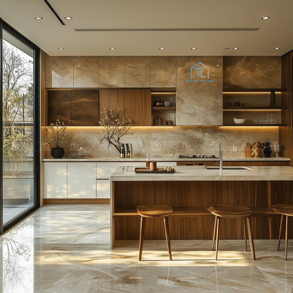 ủ bếp kịch trần phù hợp căn hộ chung cư