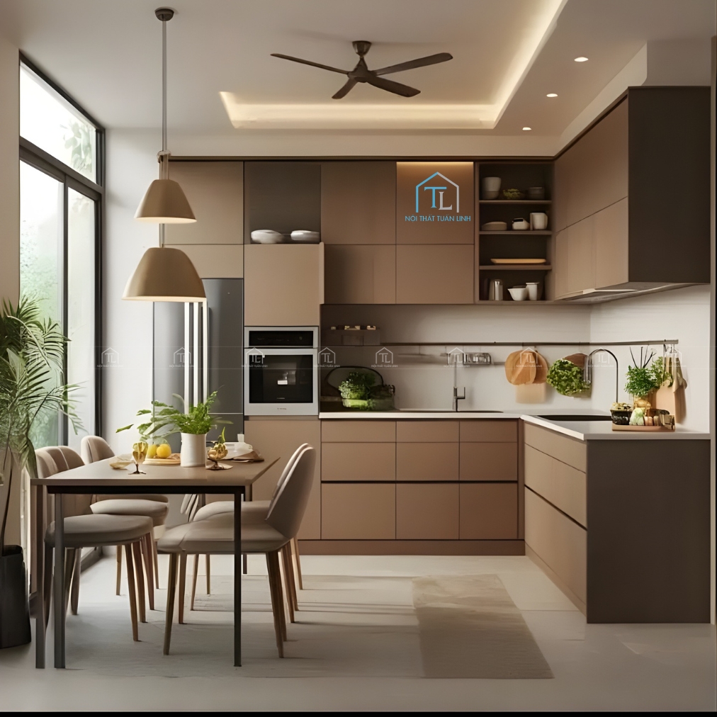 Tủ bếp kịch trần giúp tối ưu diện tích lưu trữ