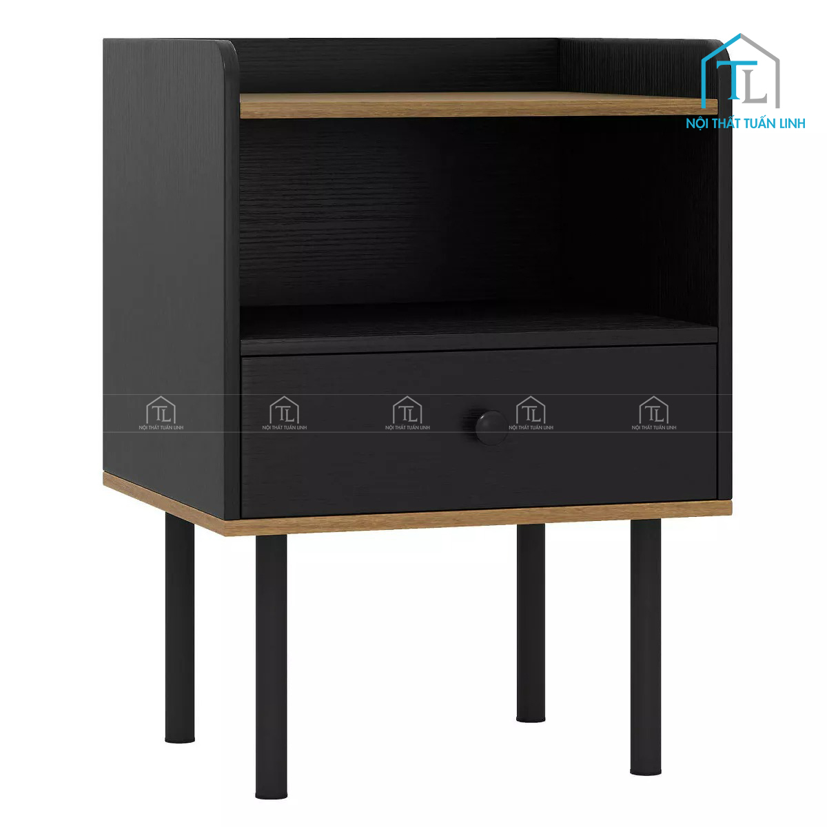 Tủ đầu giường MDF 1 ngăn kéo kệ mở hiện đại