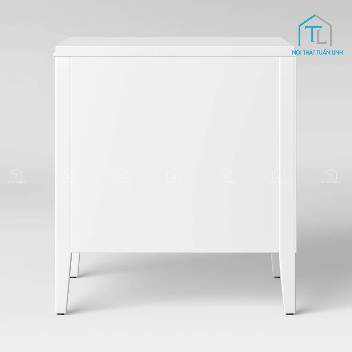 Tủ đầu giường MDF màu trắng 3 ngăn kéo thiết kế hiện đại