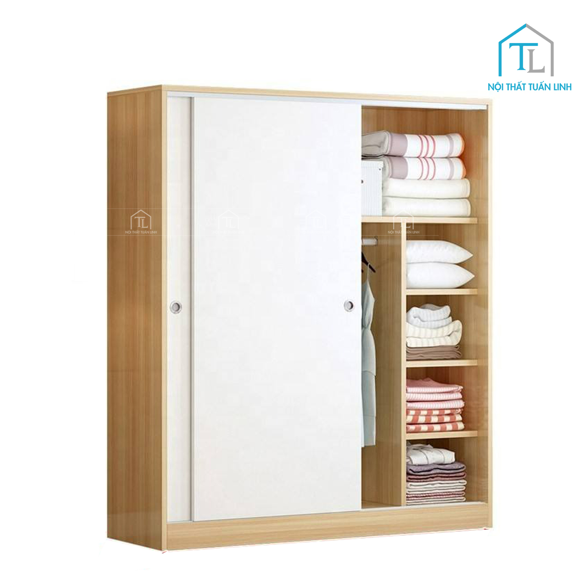 Tủ quần áo cửa lùa gỗ công nghiệp tiện nghi giá tốt