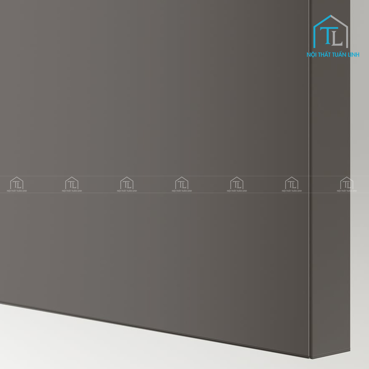 Tủ quần áo cửa lùa gỗ MDF màu xám đậm 2 cánh