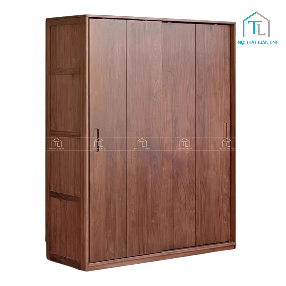 Tủ quần áo gỗ óc chó cửa lùa thiết kế hiện đại cao cấp