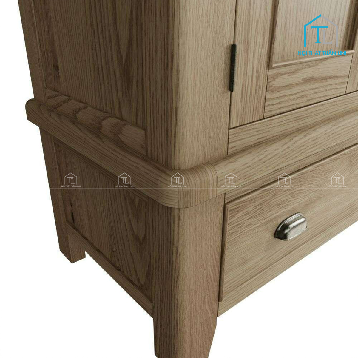 Tủ quần áo gỗ sồi 2 cánh thiết kế sang trọng