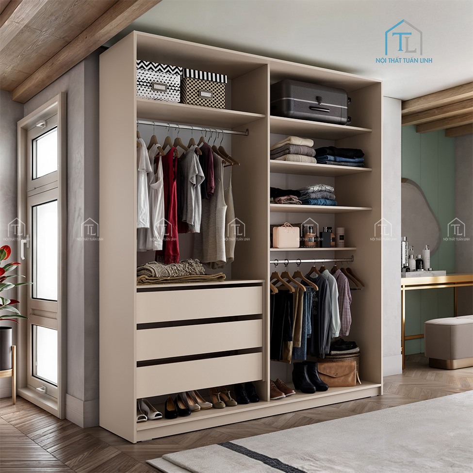 Kết hợp bàn trang điểm kế bên