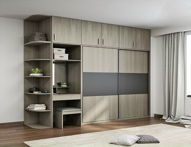 Mẫu tủ quần áo đẹp tích hợp bàn trang điểm báo giá 