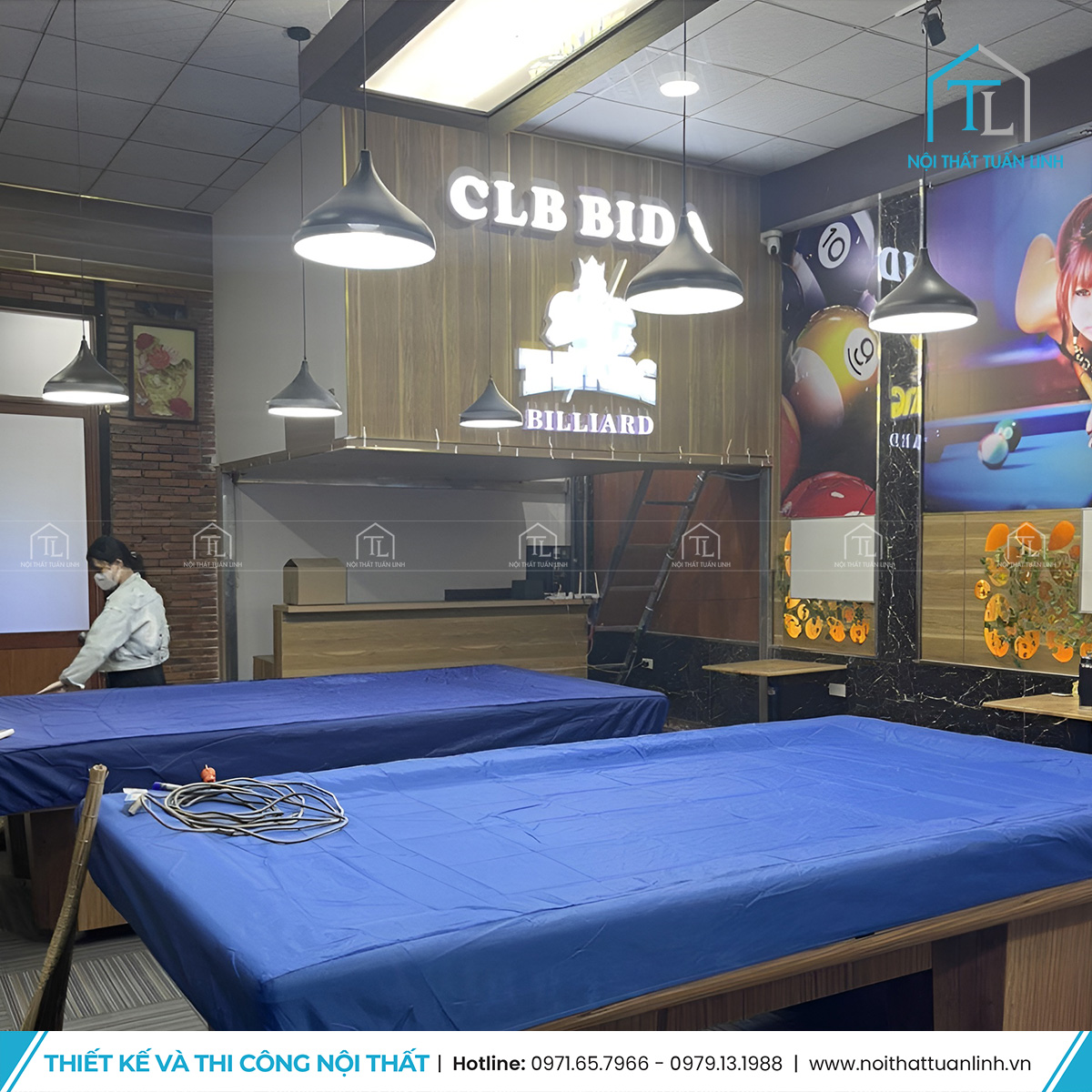 Thiết kế và thi công nội thất bida club Pool Caroom