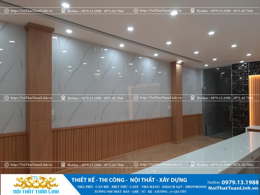 Thiết kế quầy lễ tân văn phòng