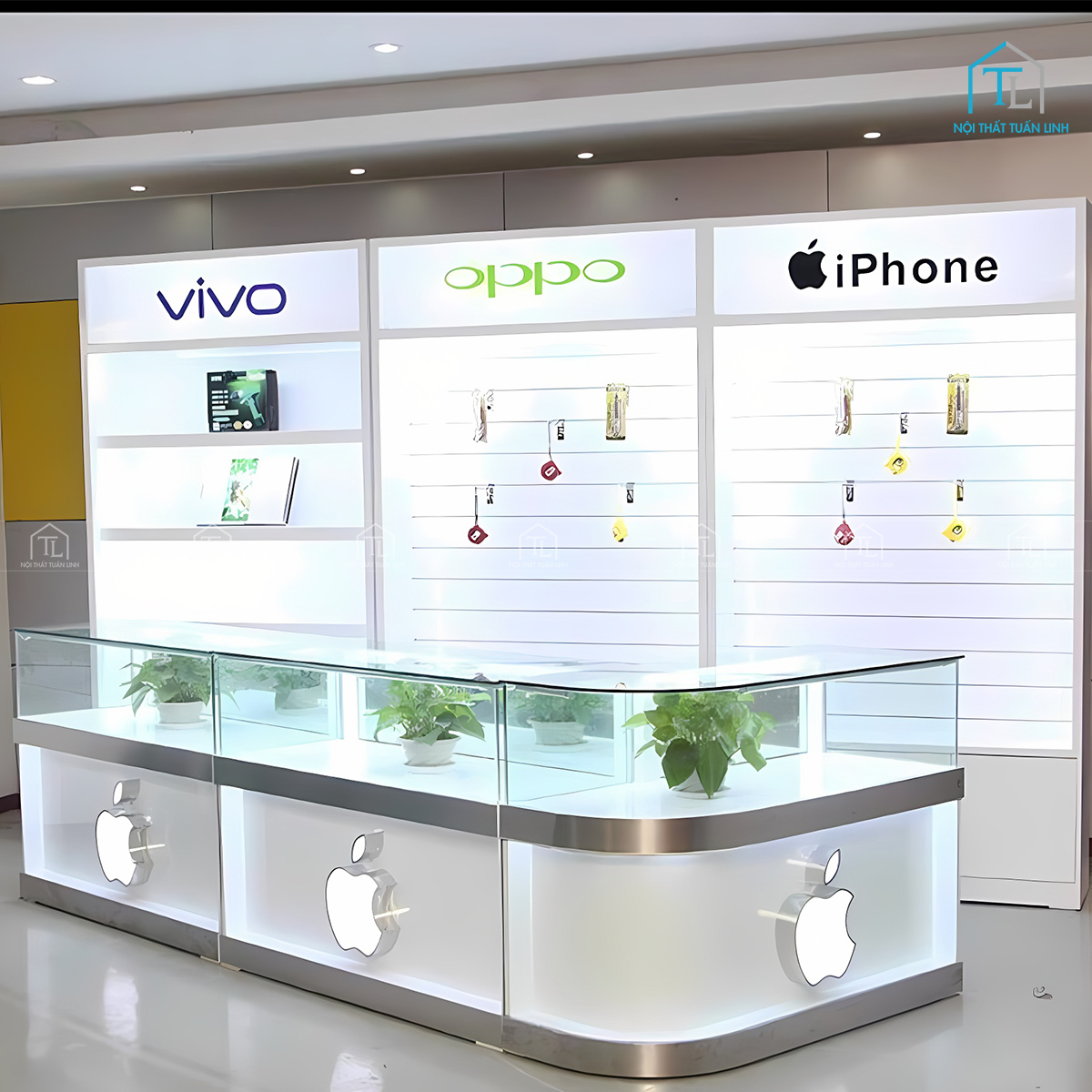 Thiết kế thi công showroom trưng bày điện thoại tại Bình Dương