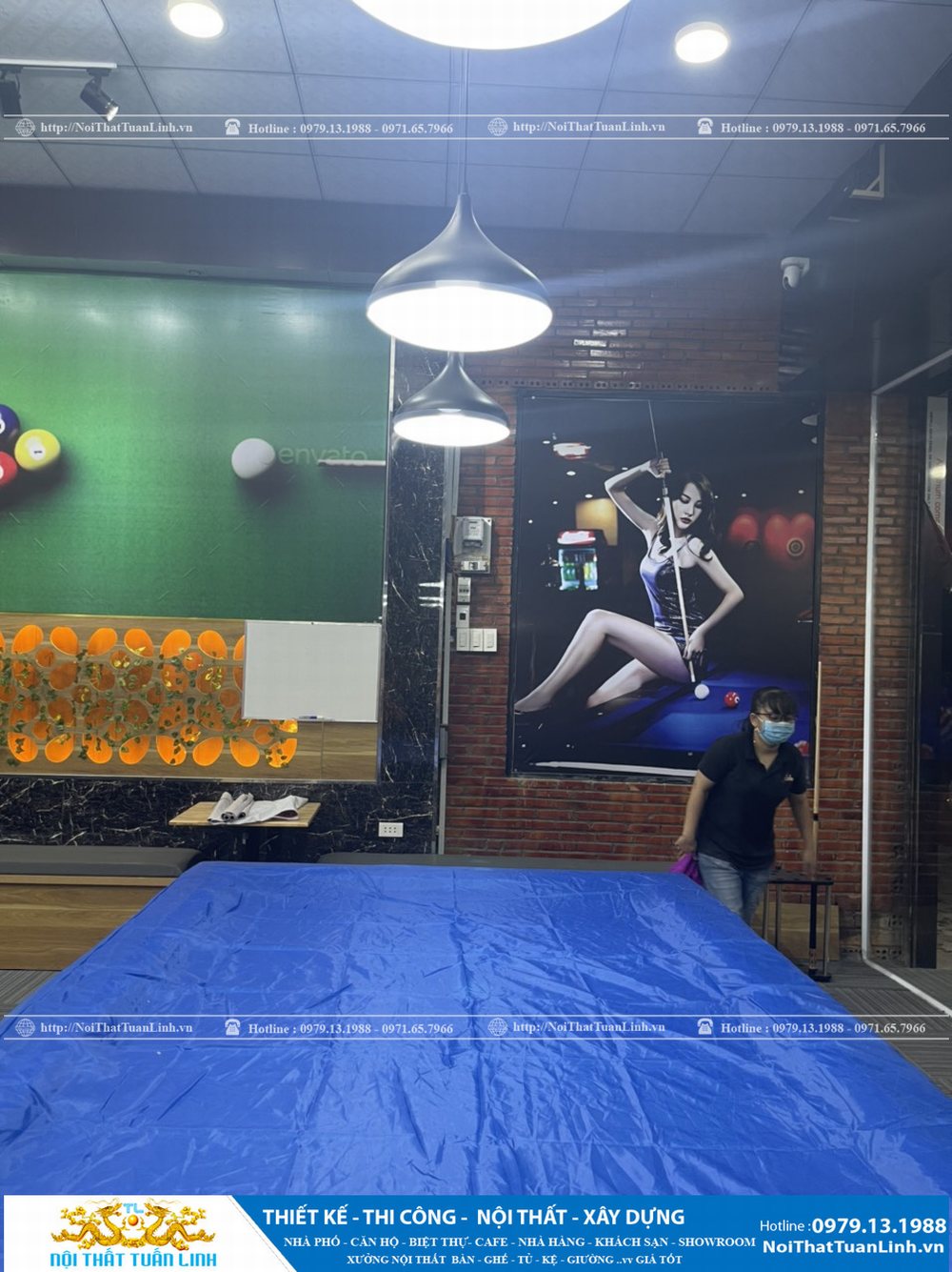 Thiết kế và thi công nội thất bida club Pool Caroom