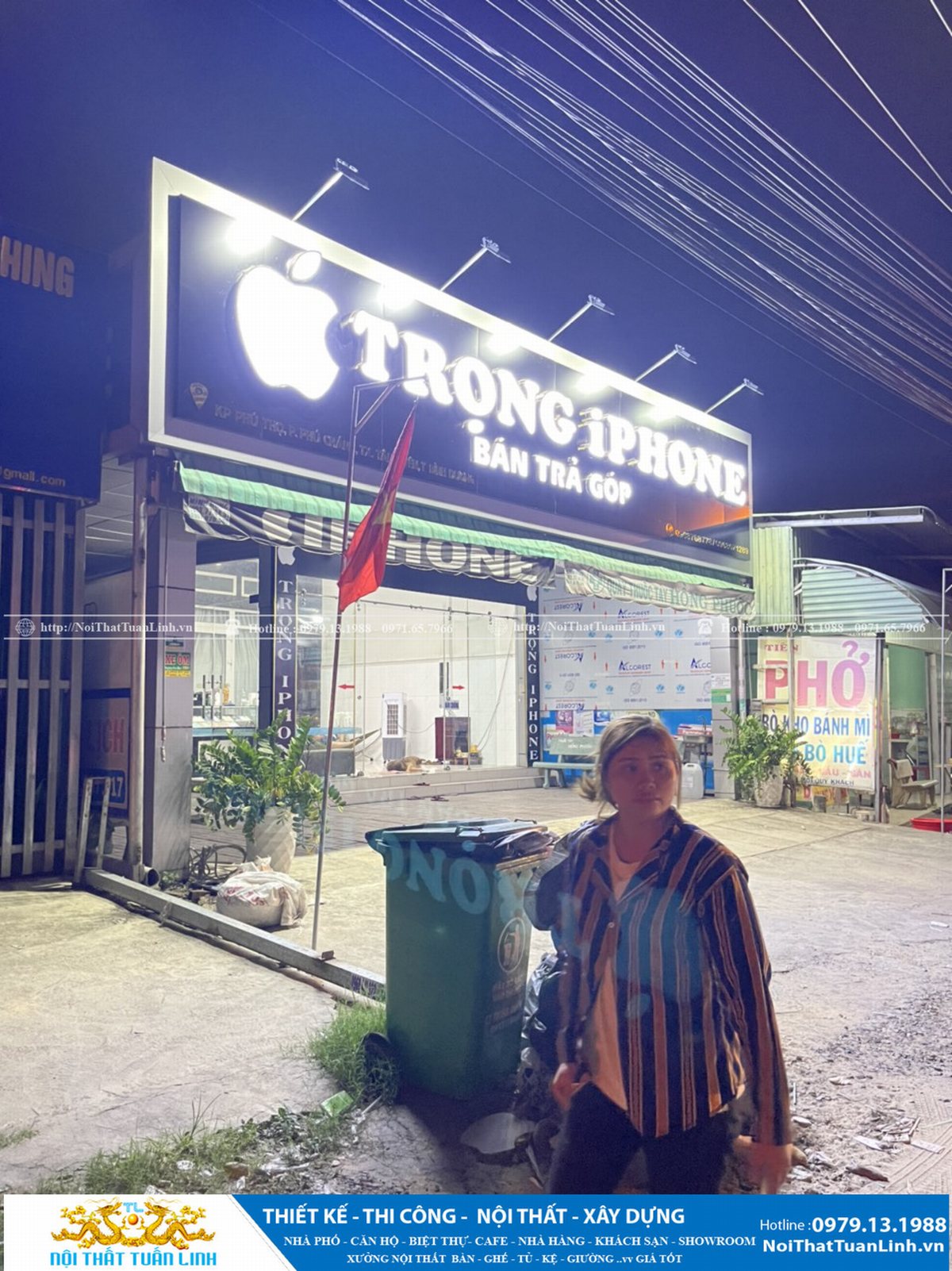 Thiết kế và thi công showroom cửa hàng điện thoại Trọng Iphone