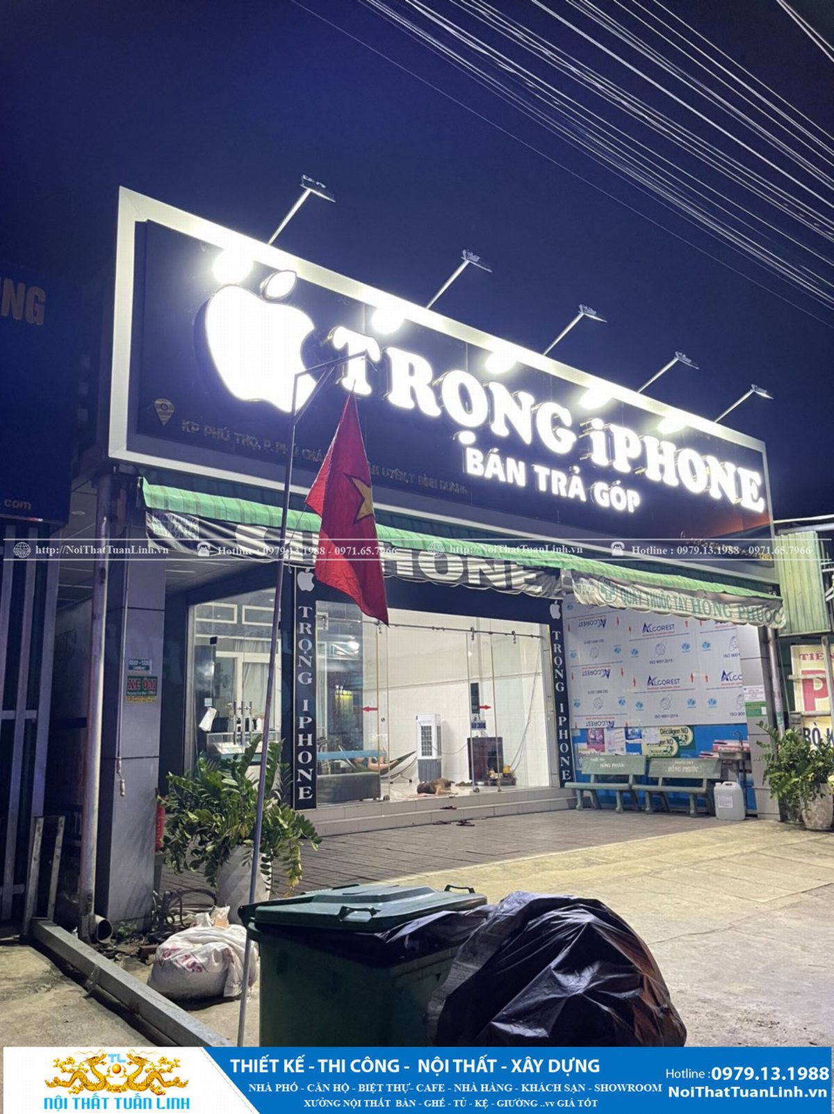 Thiết kế và thi công showroom cửa hàng điện thoại Trọng Iphone