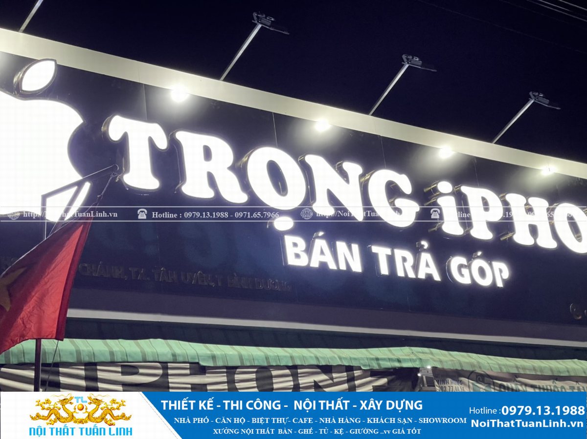 Thiết kế và thi công showroom cửa hàng điện thoại Trọng Iphone